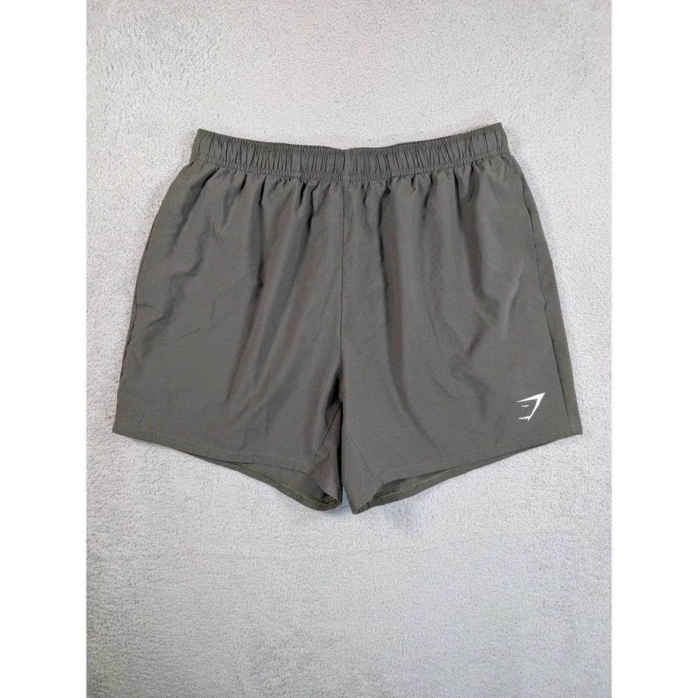 Gymshark Arrival Shorts Mens Large Olive Green Athletic Gym Training A2A1M - Picture 1 of 8
